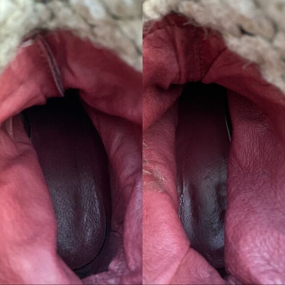 Vintage No Pulse Knit Cuff Lace Up Leather  Boots - Picture 14 of 14